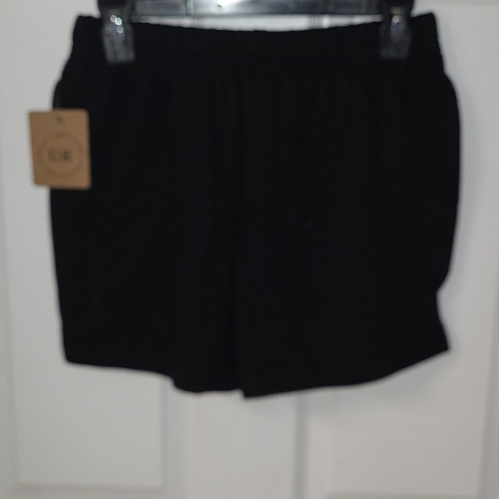 Urban Rebel Juniors Black Side Pockets Elastic Waist Sweat Shorts Size Large - Picture 2 of 10
